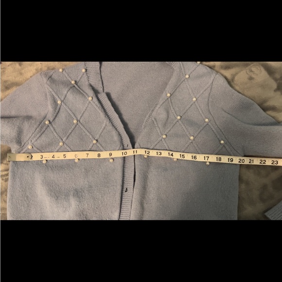 **SIZE M** NWOT SHEIN Frenchy Pearl Beaded Textured Knit Cardigan - Picture 5 of 6